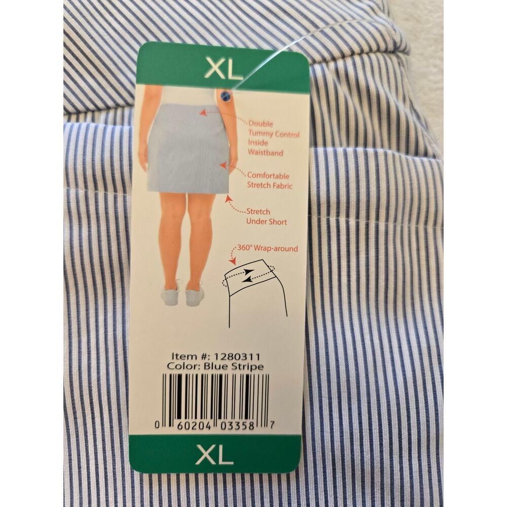 S.C. & CO Women's Blue White Striped Skort 360 ° Tummy Control Size XL  NWT - Picture 6 of 15